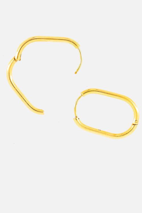 Thin Oval Hoops - Gold