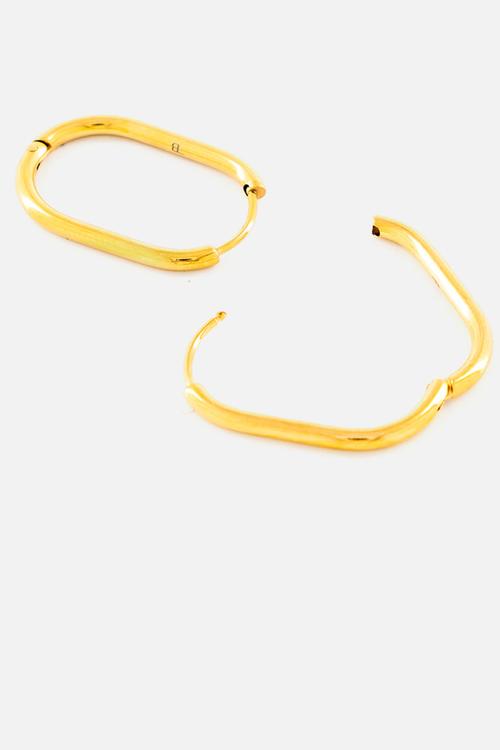 Thin Oval Hoops - Gold