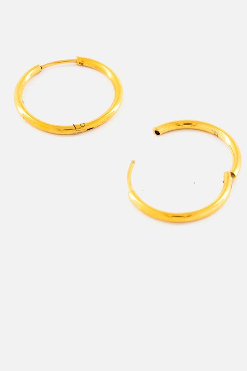 Fine Hoop Earrings Medium - Gold