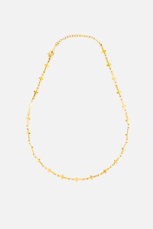 Stacking cross necklace - gold