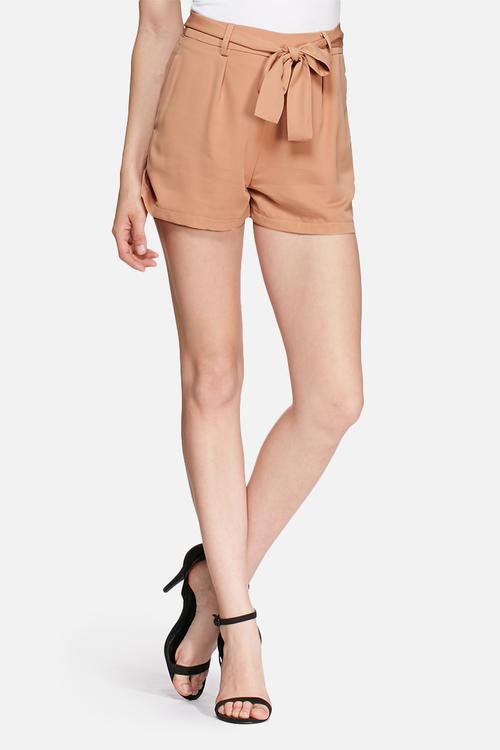 Tie waist tailored shorts
