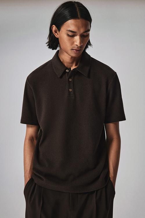 Regular fit polo shirt - dark brown