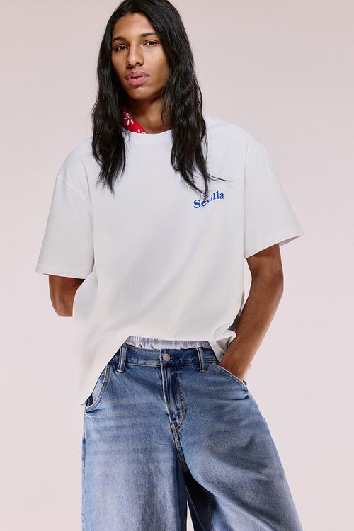 Loose fit printed T-shirt - white/sevilla