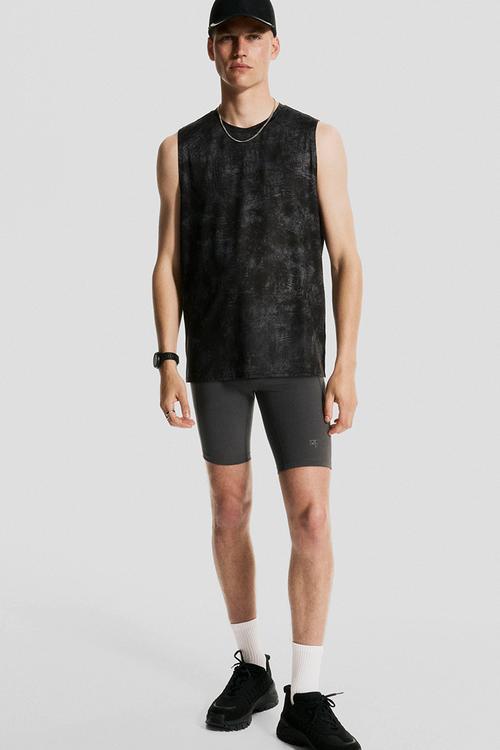 Regular fit sports vest top with drymove™ - dark grey patterned