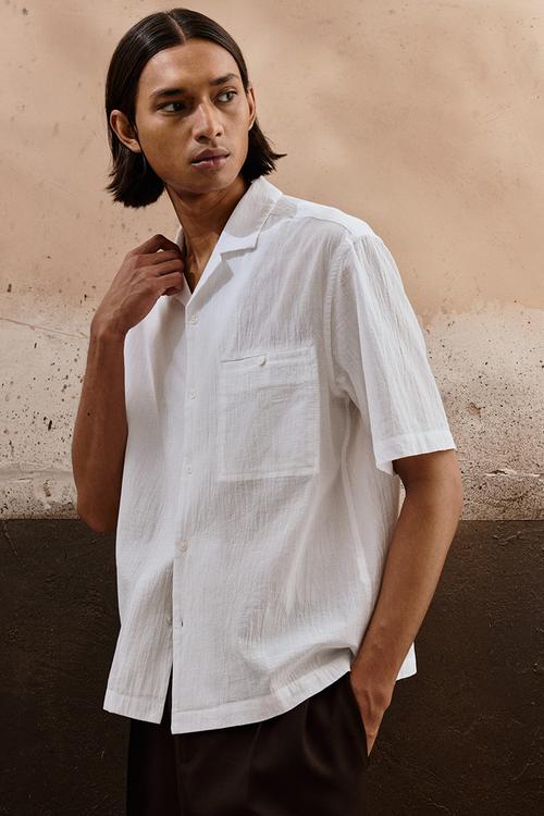 Regular fit resort shirt - white