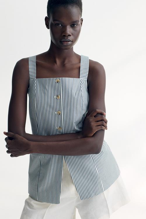 Long waistcoat - white striped