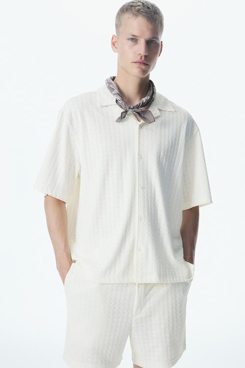 Loose fit resort shirt - white