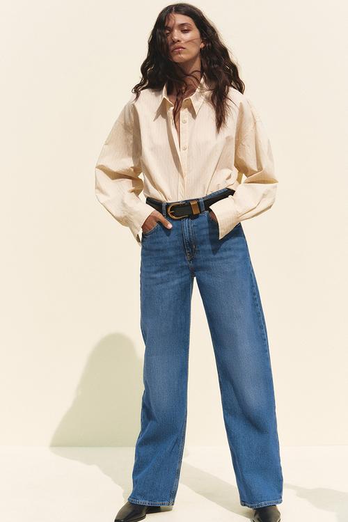 Wide high jeans - denim blue