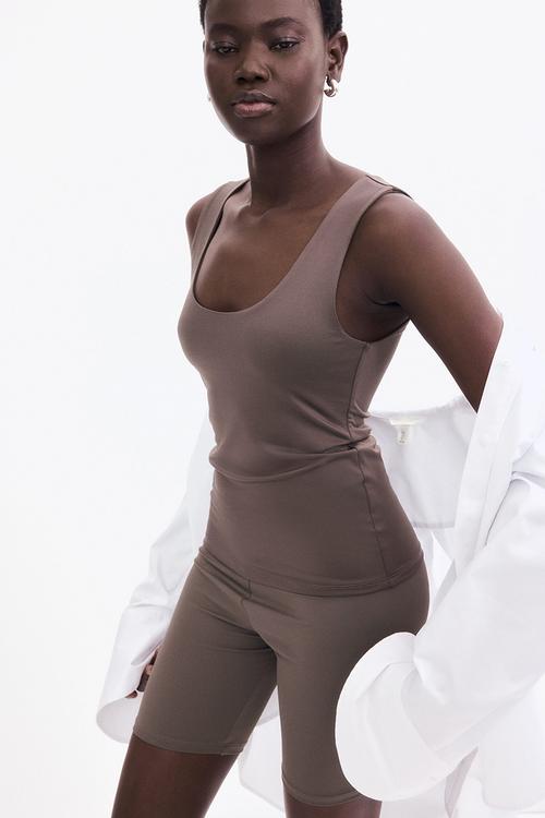 Microfibre vest top - dark mole