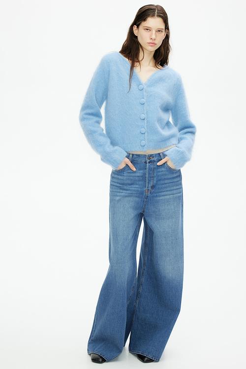 Mohair-blend cardigan - blue