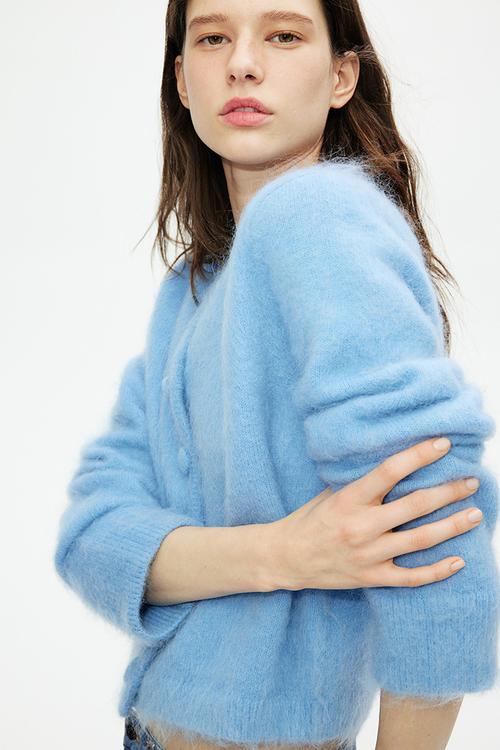 Mohair-blend cardigan - blue