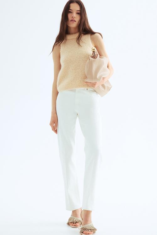 Wool-blend top - light beige