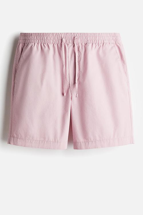 Regular fit canvas shorts - pink