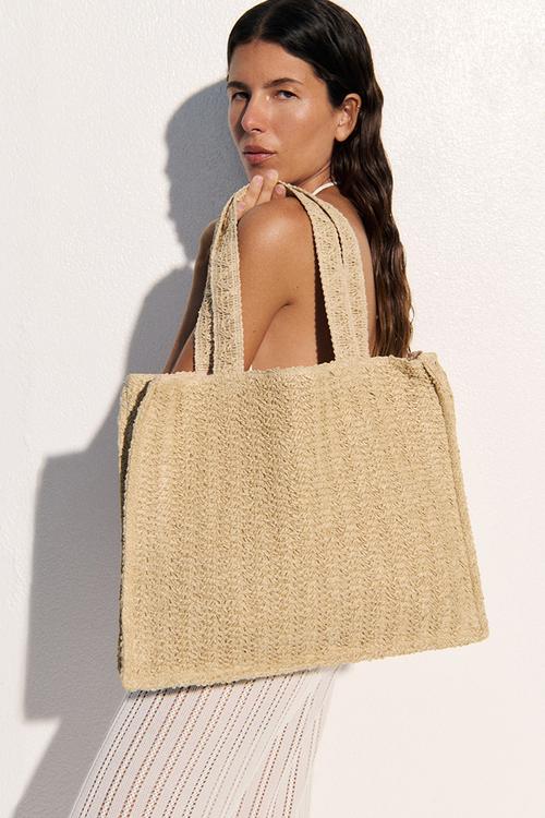 Straw shopper - beige