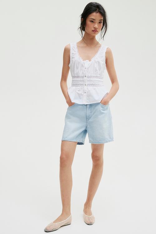 Peplum vest top - white
