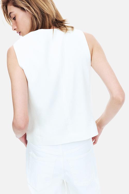 Linen-blend suit waistcoat - white