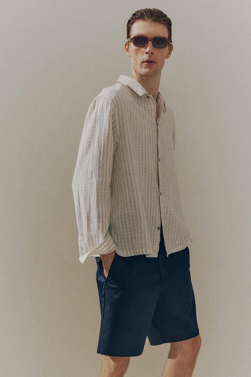 Regular fit chino shorts - navy blue