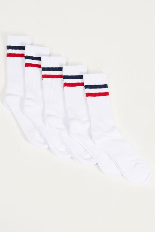 5 Pack Socks - White