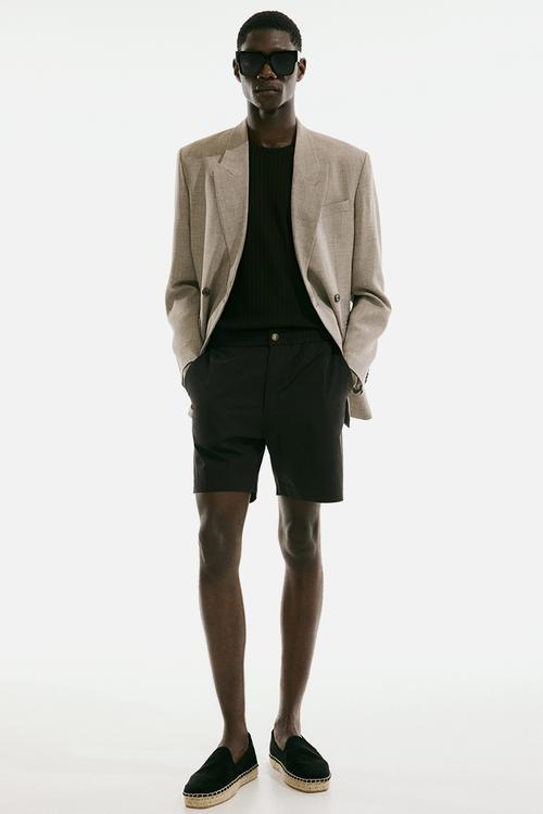 Relaxed fit poplin shorts - brown