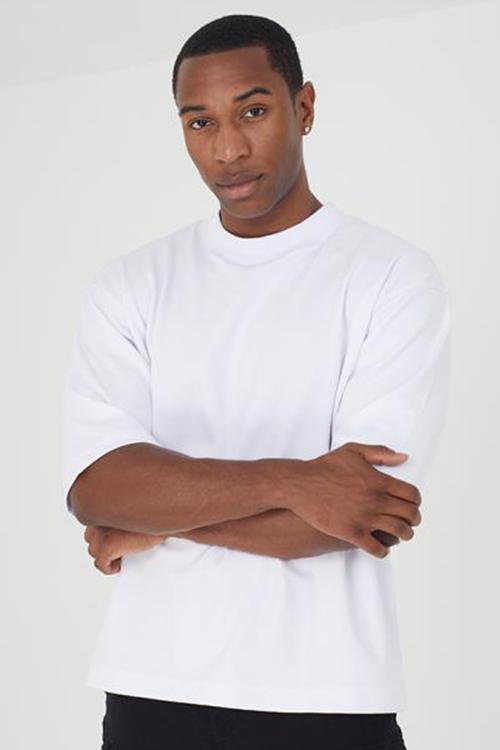 Crew Mock Neck Tee - Optic White