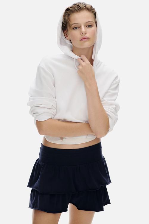 Tiered jersey mini skirt - navy blue
