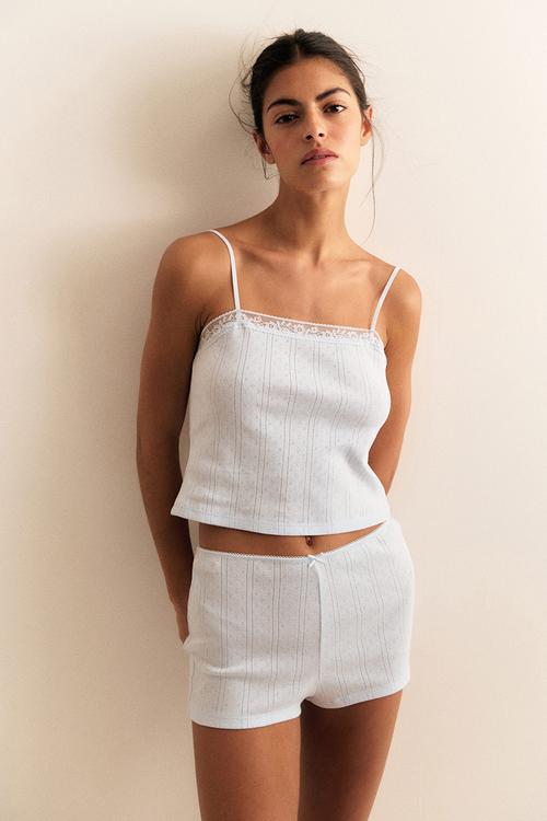 Pointelle pyjamas - pale blue