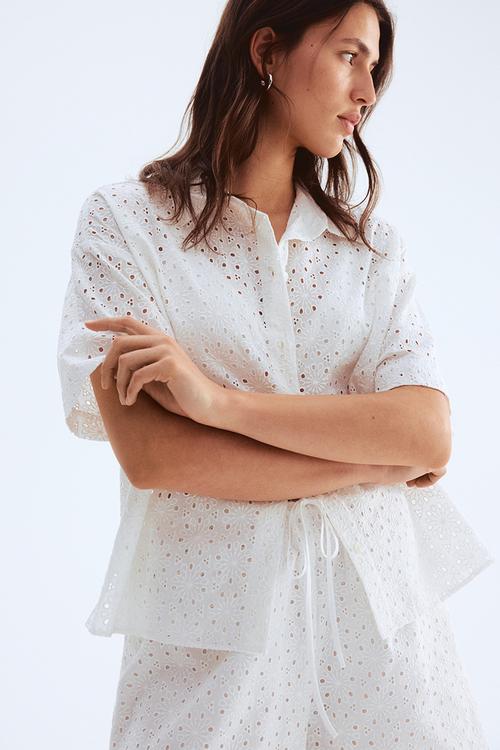Broderie anglaise shirt - white
