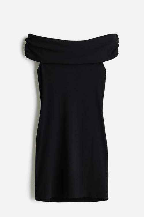 Off-the-shoulder dress - black