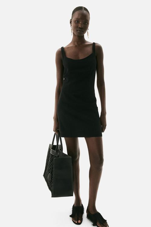 Fitted mini dress - black