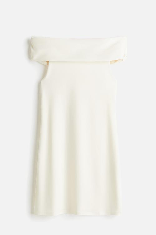 Off-the-shoulder dress - white