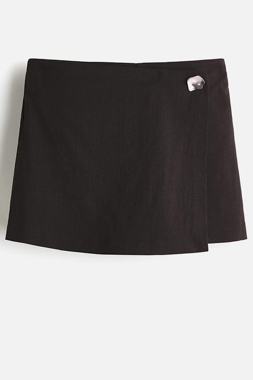 Wrap skort - black