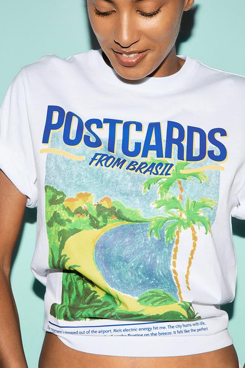 Printed t-shirt - white/postcards