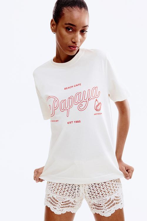Printed t-shirt - white beach cafe