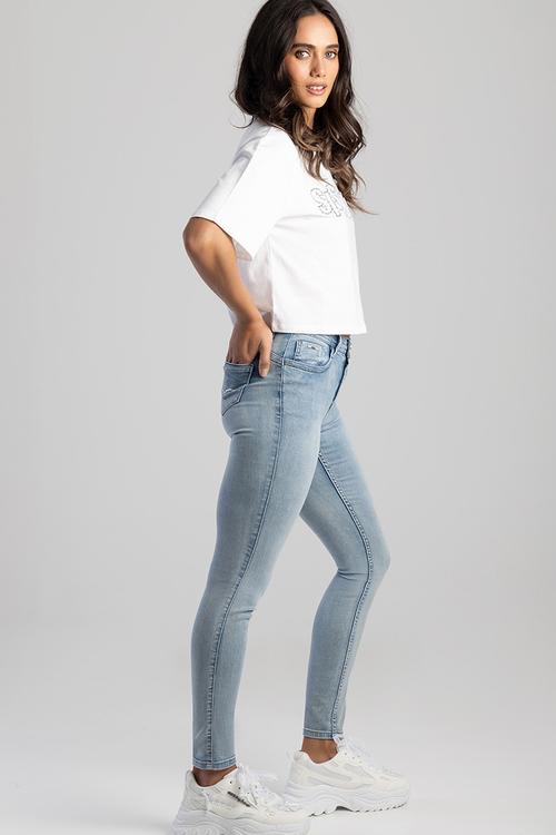 Zoey Mid-Waist Basic Skinny - Lt Vintage