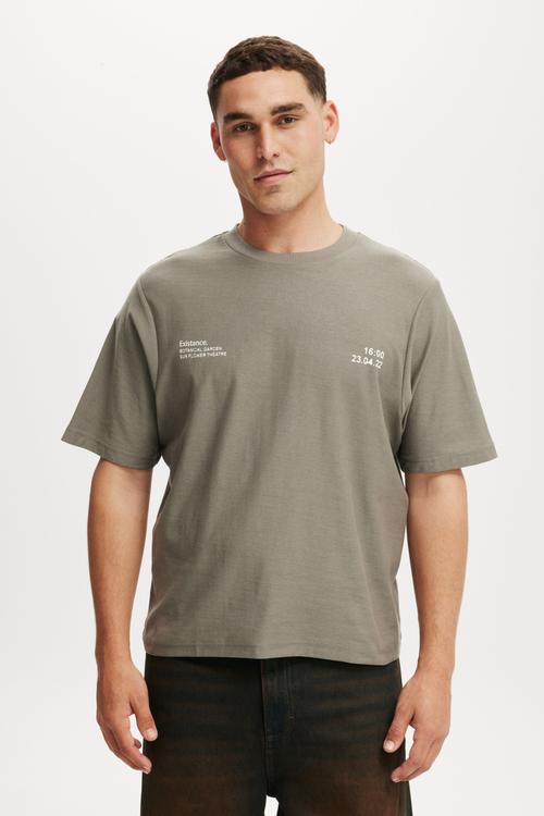 Cropped Fit Graphic T-Shirt - Slate Stone/Botanical Garden