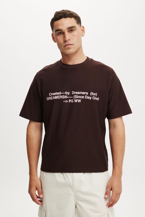 Cropped Fit Graphic T-Shirt - Dark Oak/Existance