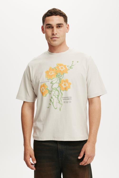 Cropped Fit Graphic T-Shirt - Sand Dune/Dreams