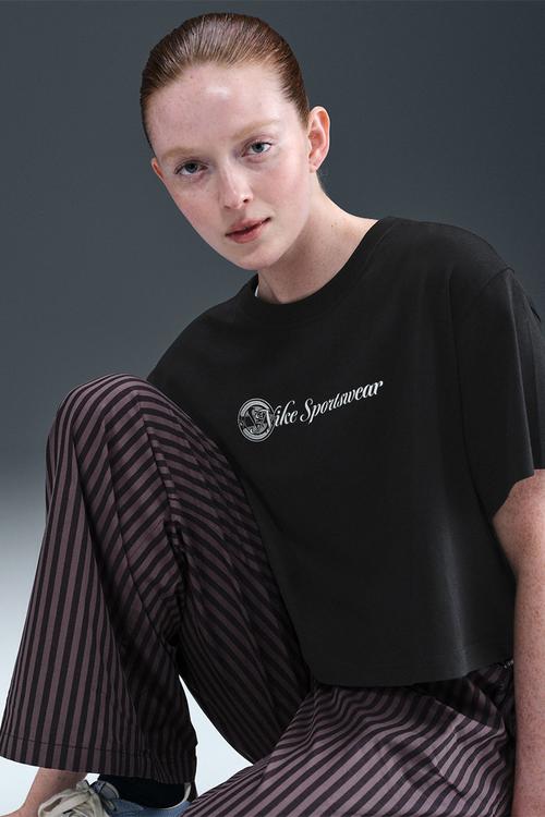 Crop Short-Sleeve T-Shirt - Black