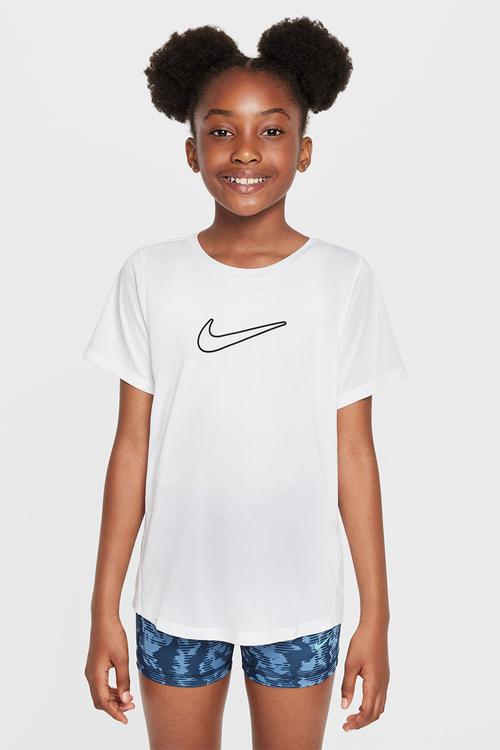 Girls Nike Dri-Fit One Std Short Sleeve Top Hbr-White/Black