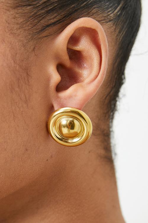 Indira round studded earrings - gold