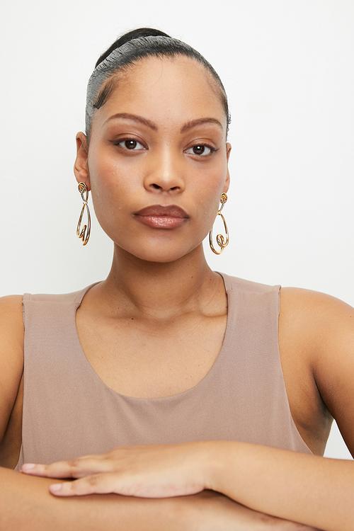 Eden twisted drop earrings - gold