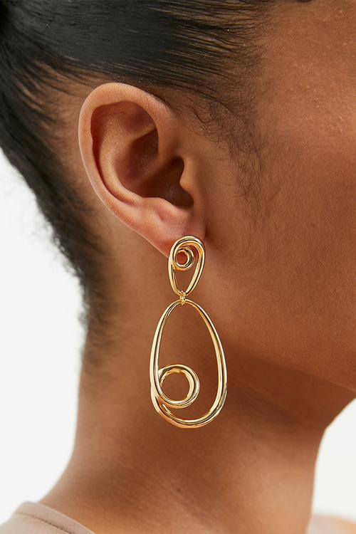 Eden twisted drop earrings - gold