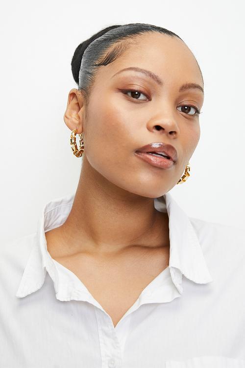 Diana twisted hoop earrings - gold