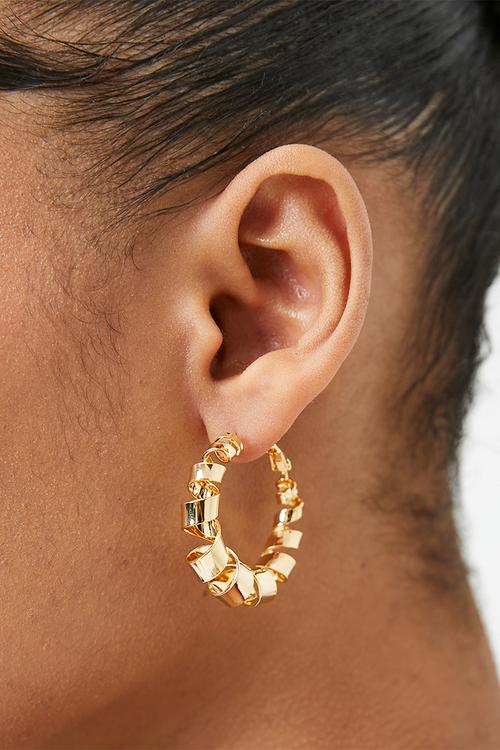 Diana twisted hoop earrings - gold