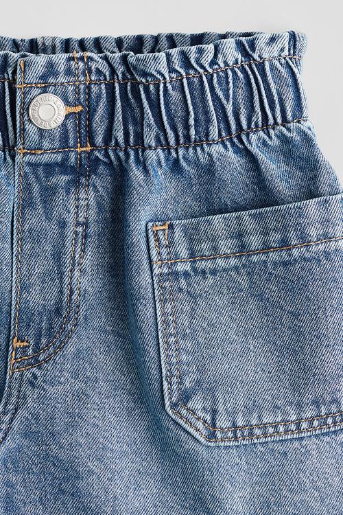 Paper bag shorts - light denim blue