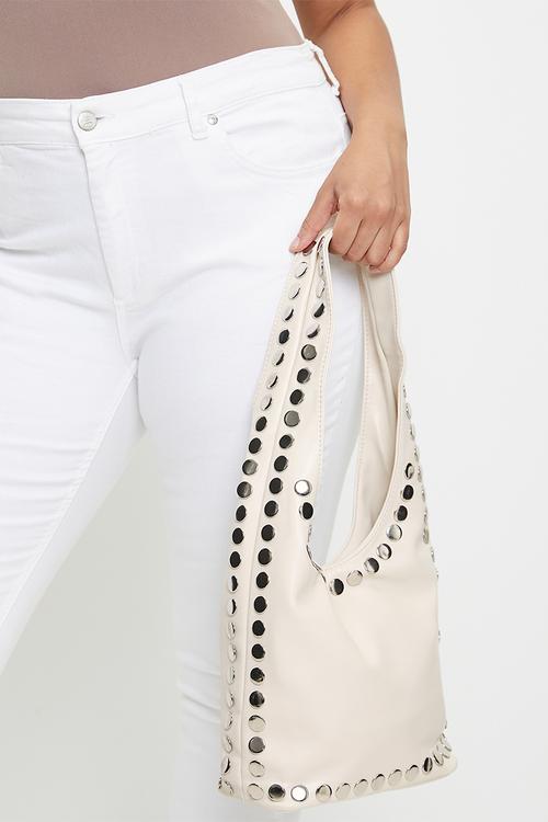 Kenna studded bucket bag - white