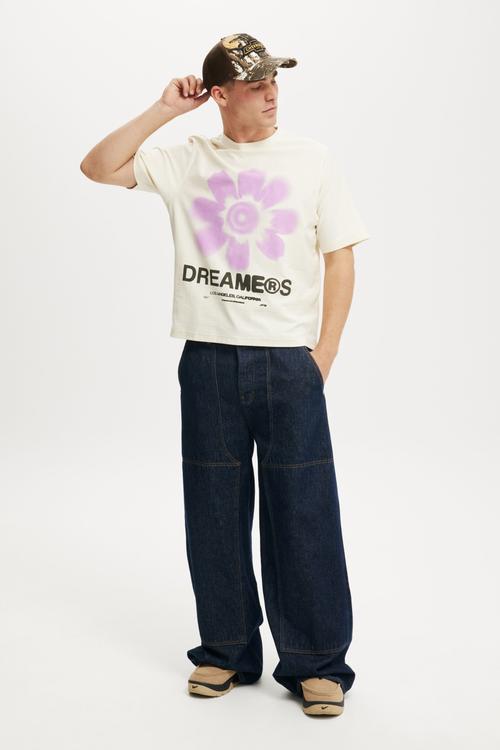 Cropped Fit Graphic T-shirt - Creampuff/Floral Dreamers