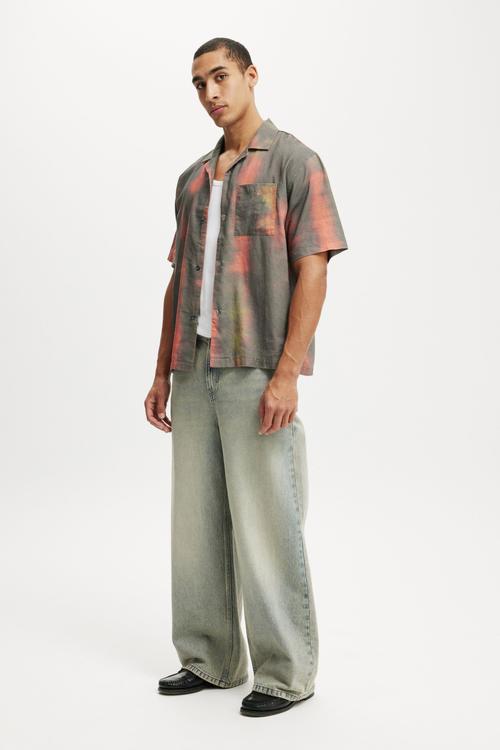 Taylor Short Sleeve Shirt - Burnt Orange Print