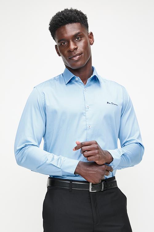 ESSENTIAL BEN SHERMAN SHIRT L/S - SKY