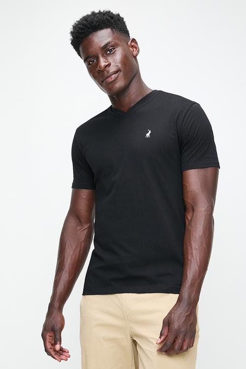 Mens V-neck T-shirt - black